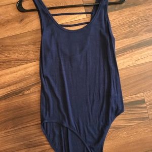 Pink brand navy blue body suit